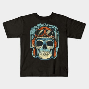 Pilot Skull Funny Aviation Lover Airplane Enthusiast Kids T-Shirt